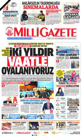 Milli Gazete sayfa 1