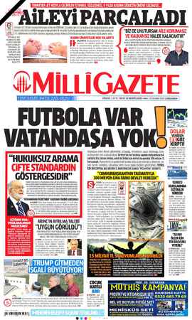 Milli Gazete sayfa 1