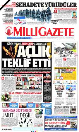 Milli Gazete Gazetesi 23 Aralık 2020 kapağı