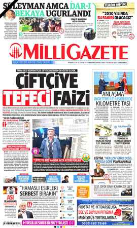 Milli Gazete Gazetesi 30 Aralık 2020 kapağı