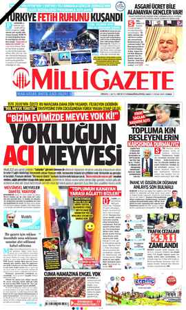 Milli Gazete Gazetesi 1 Ocak 2021 kapağı