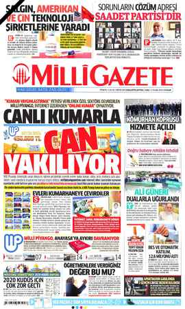 Milli Gazete Gazetesi 3 Ocak 2021 kapağı