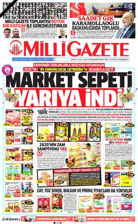 Milli Gazete Gazetesi 4 Ocak 2021 kapağı