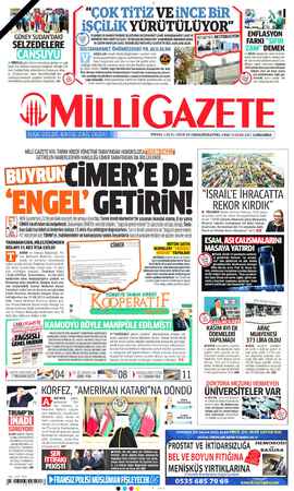 Milli Gazete Gazetesi 6 Ocak 2021 kapağı