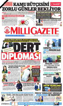 Milli Gazete Gazetesi 24 Ocak 2021 kapağı
