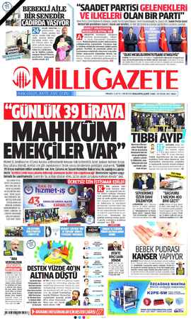 Milli Gazete Gazetesi 26 Ocak 2021 kapağı