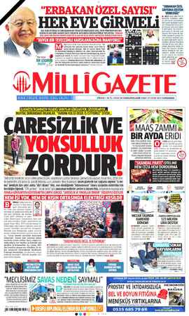 Milli Gazete Gazetesi 27 Ocak 2021 kapağı