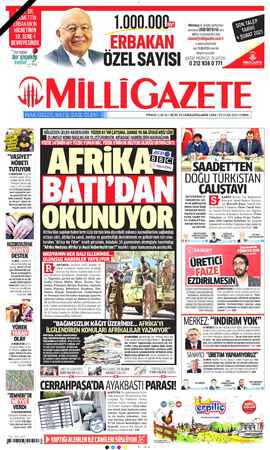 Milli Gazete Gazetesi 29 Ocak 2021 kapağı