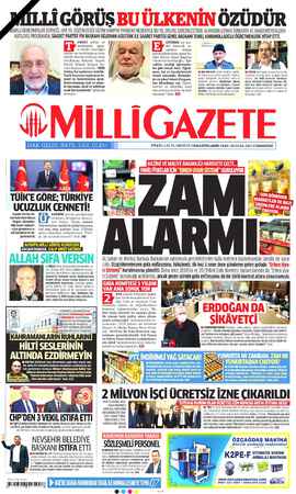 Milli Gazete sayfa 1