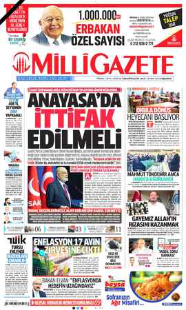 Milli Gazete Gazetesi 4 Şubat 2021 kapağı