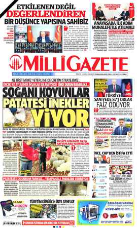 Milli Gazete Gazetesi 9 Şubat 2021 kapağı