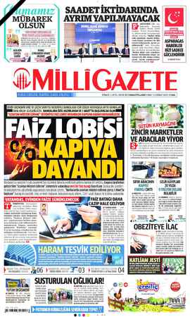 Milli Gazete sayfa 1