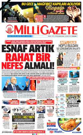 Milli Gazete Gazetesi 18 Şubat 2021 kapağı