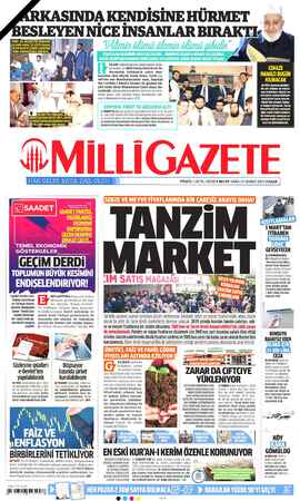 Milli Gazete Gazetesi 21 Şubat 2021 kapağı