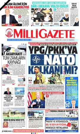 Milli Gazete Gazetesi 22 Şubat 2021 kapağı