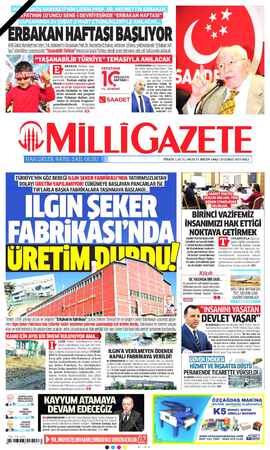 Milli Gazete Gazetesi 23 Şubat 2021 kapağı