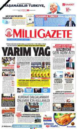 Milli Gazete Gazetesi 25 Şubat 2021 kapağı