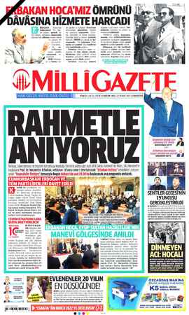 Milli Gazete Gazetesi 27 Şubat 2021 kapağı