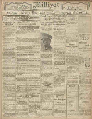 Milliyet Gazetesi 3 Ocak 1929 kapağı