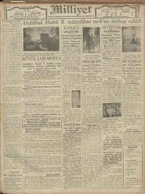 Milliyet Gazetesi 12 Ocak 1929 kapağı