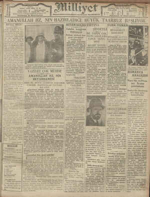 Milliyet Gazetesi 21 Ocak 1929 kapağı