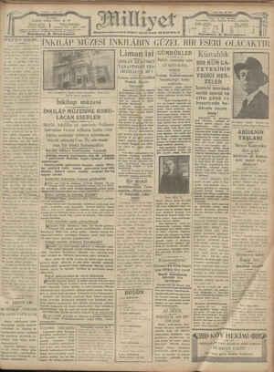 Milliyet Gazetesi 1 Mart 1929 kapağı