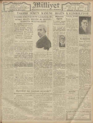 Milliyet Gazetesi 4 Mart 1929 kapağı