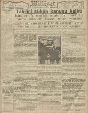 Milliyet Gazetesi 5 Mart 1929 kapağı