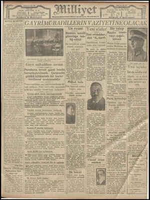 Milliyet Gazetesi 18 Mart 1929 kapağı