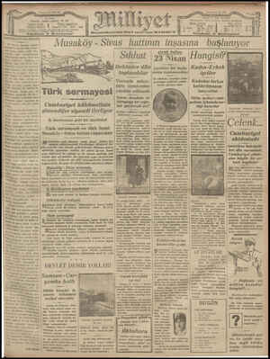 Milliyet Gazetesi 30 Mart 1929 kapağı