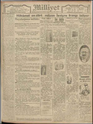 Milliyet Gazetesi 1 Nisan 1929 kapağı