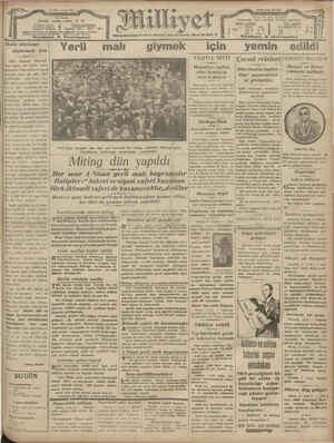 Milliyet Gazetesi 5 Nisan 1929 kapağı