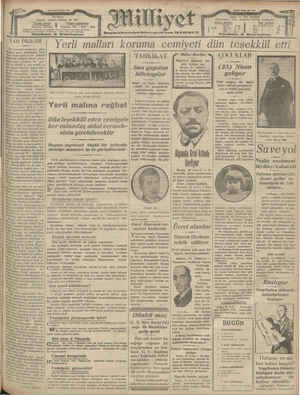 Milliyet Gazetesi 20 Nisan 1929 kapağı