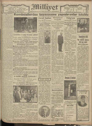 Milliyet Gazetesi 3 Mayıs 1929 kapağı