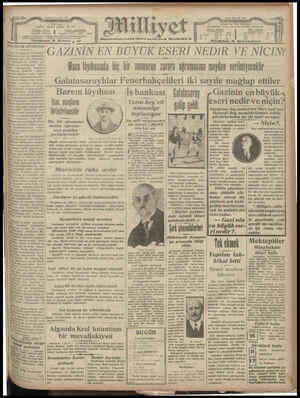 Milliyet Gazetesi 11 Mayıs 1929 kapağı