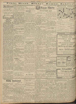    Mulliyet ASRIN UMDESİ “MİLLİYET,TİR 18 Mars 1929 BUGÜNKÜ HAVA Dün en fazia hrraret Hi, enaz 15 di Buğün — rozgir © muhtelif