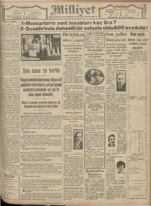 Milliyet Gazetesi 20 Mayıs 1929 kapağı