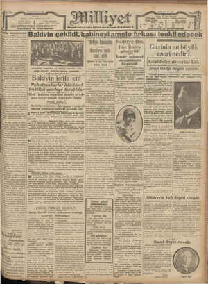 Milliyet Gazetesi 5 Haziran 1929 kapağı