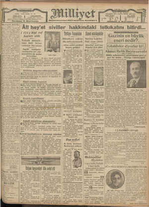 Milliyet Gazetesi 15 Haziran 1929 kapağı