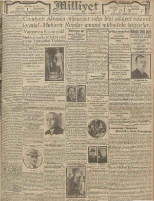 Milliyet Gazetesi 25 Temmuz 1929 kapağı
