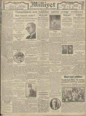 Milliyet Gazetesi 31 Temmuz 1929 kapağı