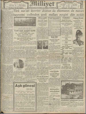 Milliyet Gazetesi 12 Ağustos 1929 kapağı