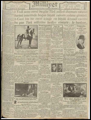 Milliyet Gazetesi 26 Ağustos 1929 kapağı