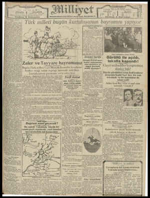 Milliyet Gazetesi 30 Ağustos 1929 kapağı