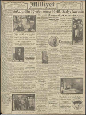 Milliyet Gazetesi 2 Ekim 1929 kapağı