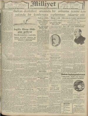 Milliyet Gazetesi 10 Ekim 1929 kapağı