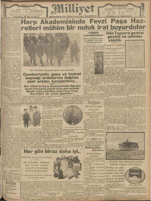 Milliyet Gazetesi 20 Ekim 1929 kapağı