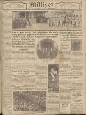 Milliyet Gazetesi 31 Ekim 1929 kapağı