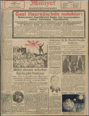 Milliyet Gazetesi 1 Kasım 1929 kapağı