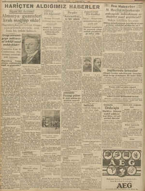   —HARİÇTEN AL 1ij Almanya gazeteleri kralı mağlüp oldu! 8 1929 KÂNUNUEV VEL DIĞIMIZ HABERLER Filistin 'ğ dik hiyanet! 5 $ on